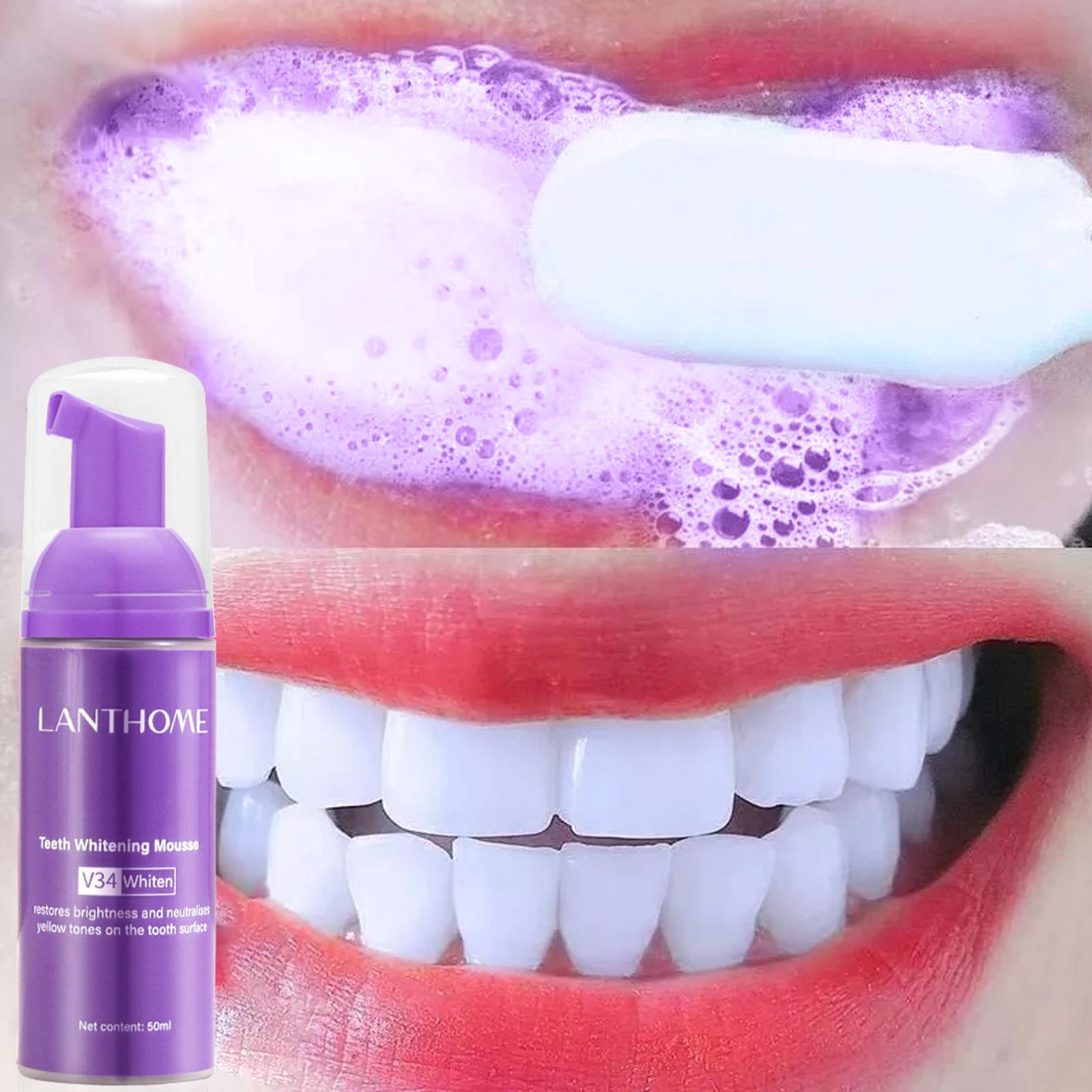 Teeth Whitening At Home - V34 Mousse Teeth Cleaning Toothpaste Effective