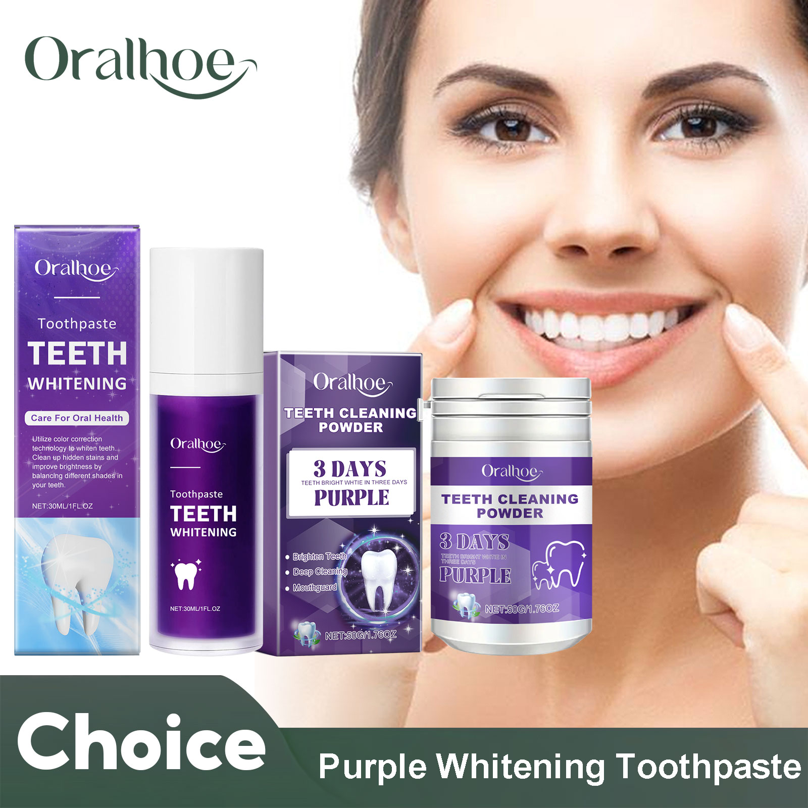 Teeth Whitening At Home - Purple Corrector Teeth Whitening Toothpaste Deep