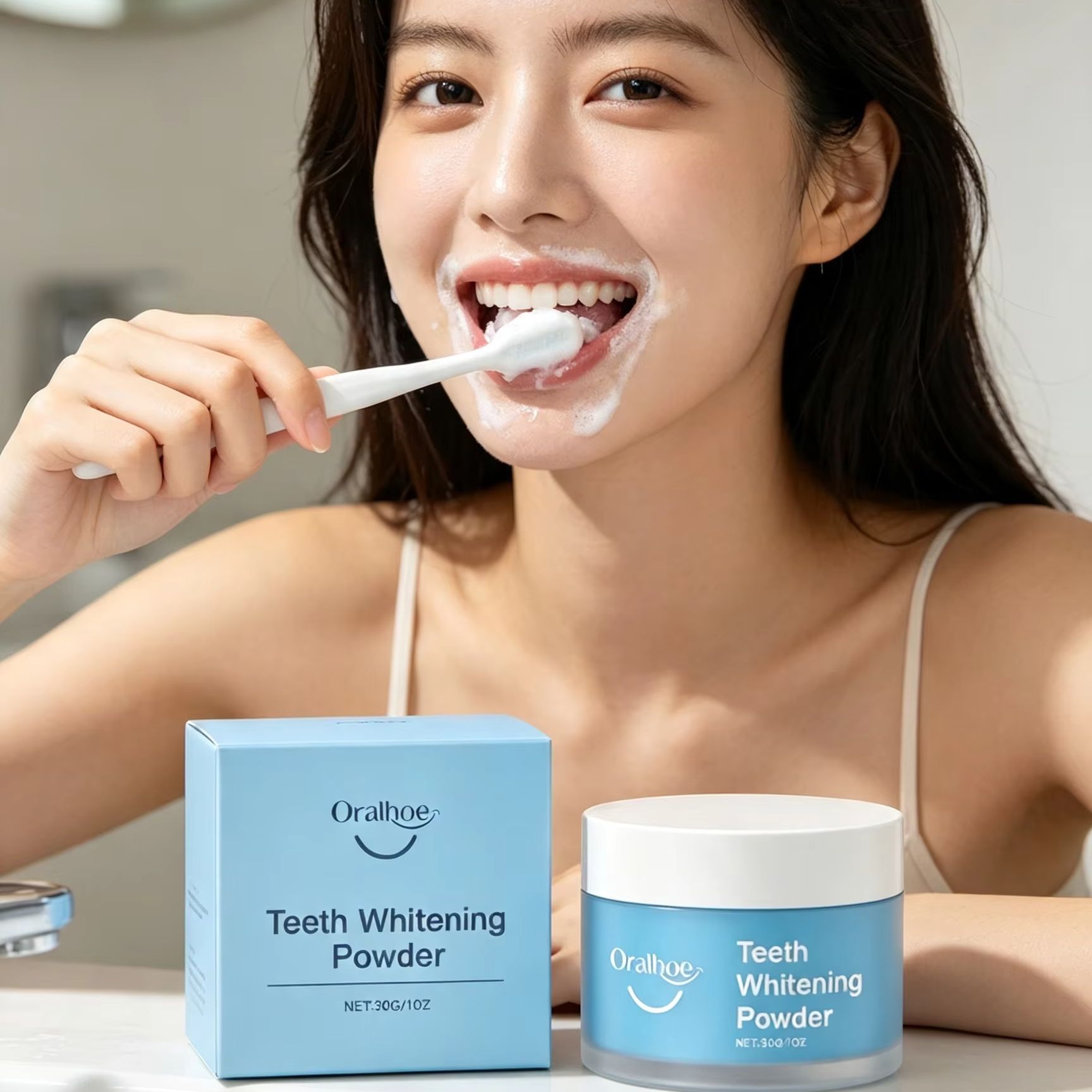 Teeth Whitening At Home - Oralhoe Tooth Powder for Brushing Teeth