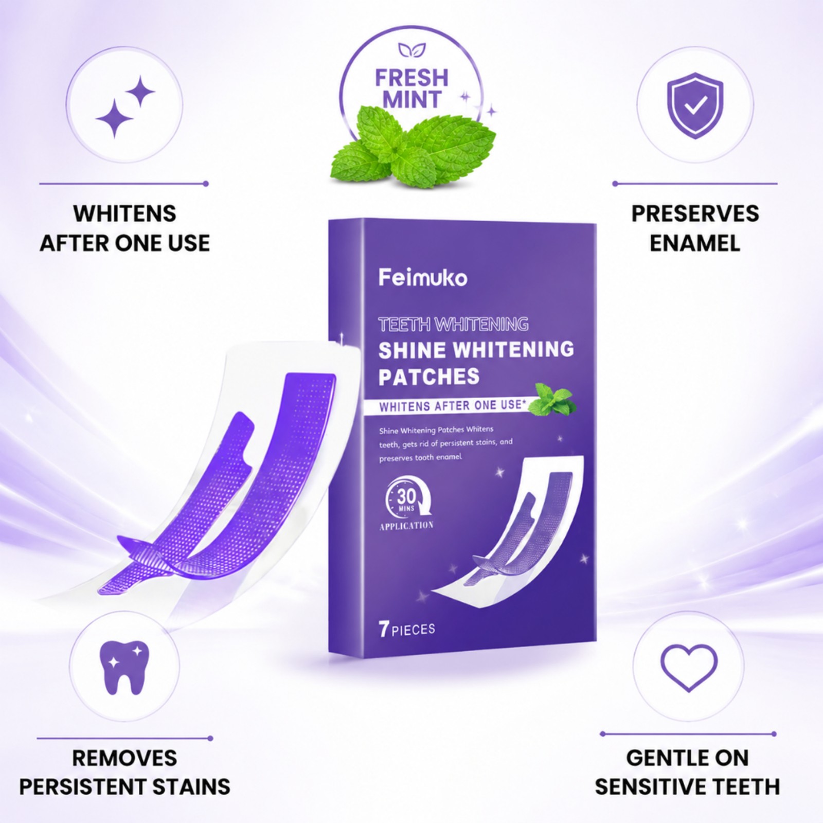 7/14/21/28 PCS Purple Teeth Wh - đánh giá và giá Whitening Strip 3D
