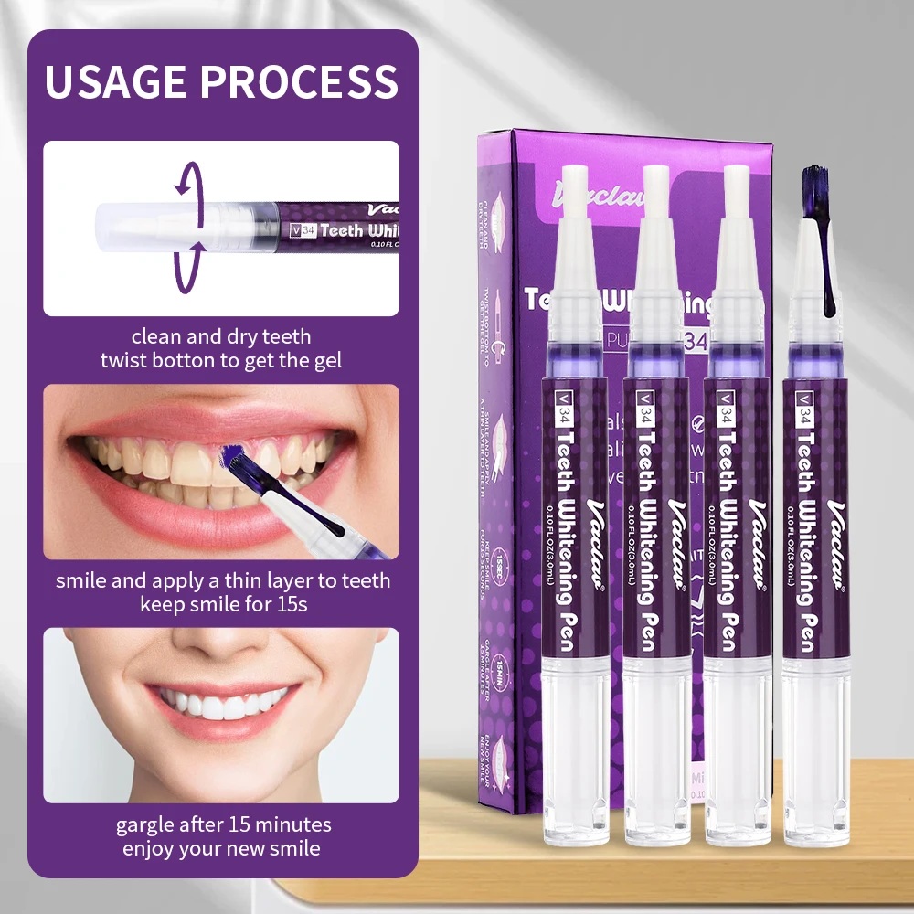 Vaclav V34 Purple teeth whiten - đánh giá và giá Teeth Whitening Essence